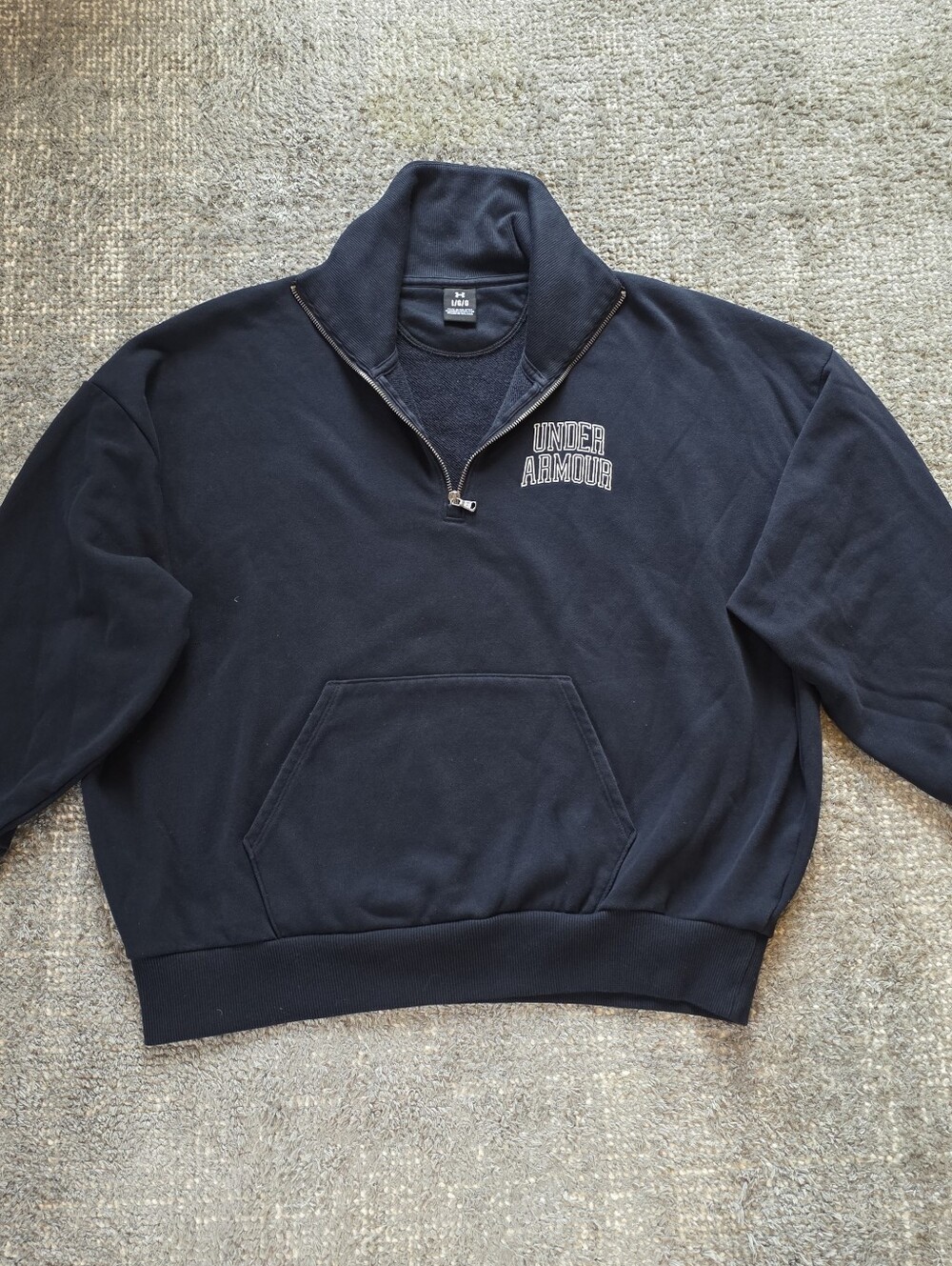 Under Armour UA Icon Heavyweight Terry Oversized 1/4 zip Sweatshirt Womens Large